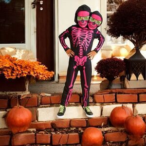 Two-Headed Pink Skeleton XL Kids Costume Stuffable Spooky Fun Halloween